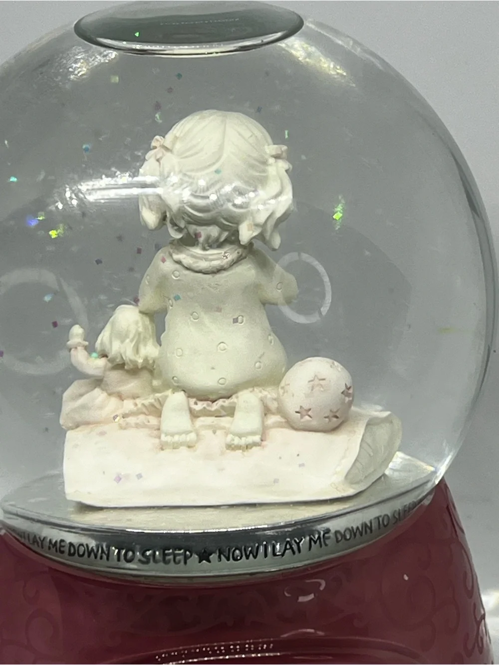 Prayer Girl Snow Globe Figurine Playing ‘The Lord is my Shepherd’